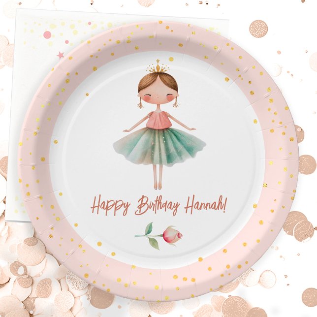 Ballerina Ballet Pink Birthday Paper Plates (Creator Uploaded)