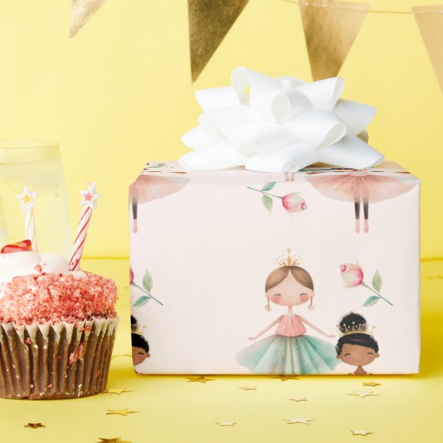Ballerina Ballet Pink Pattern Birthday Wrapping Paper (Birthday Party)