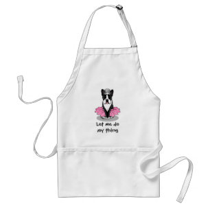 Ballerina Ballet Princess Boston Terrier (black) Adult Apron