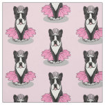 Ballerina Ballet Princess Boston Terrier (black) Fabric