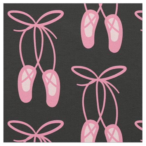 Ballerina Ballet Slippers Pink Black Fabric