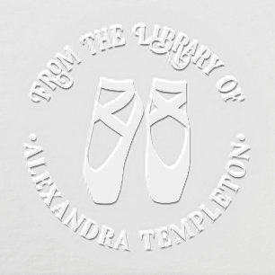 Ballerina Ballet Toe Pointe Shoes #2 Library Book Embosser