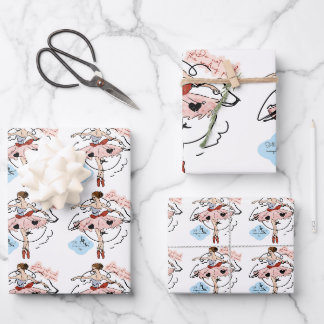 Ballerina Balletcore Pattern Wrapping Paper Sheets