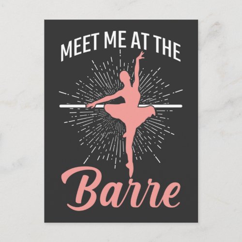 Ballerina Barre Ballet Dancer Pirouette Girl Postcard