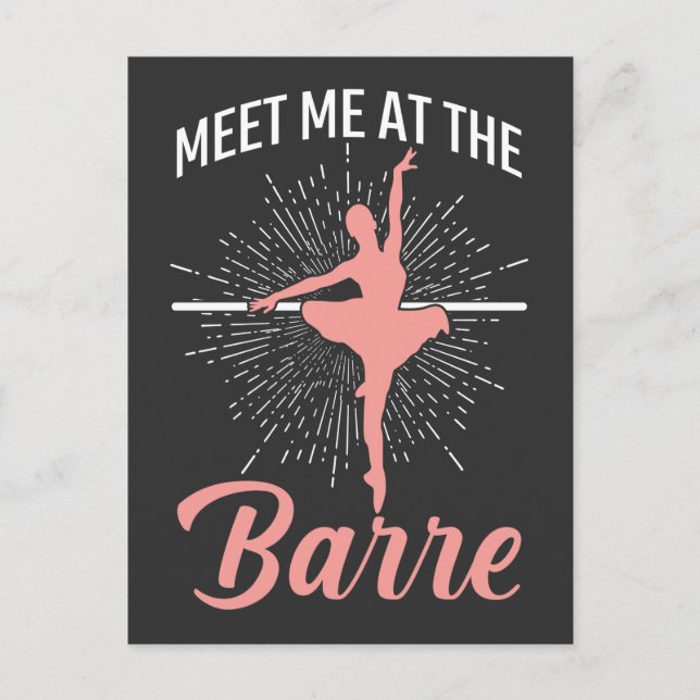 Ballerina Barre Ballet Dancer Pirouette Girl Postcard (Front)
