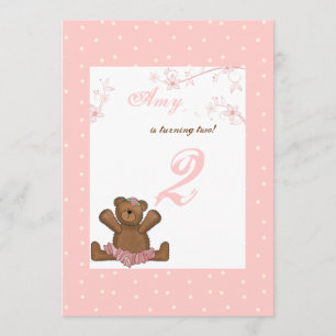 Ballerina Bear Birthday Invitation