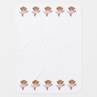 Ballerina Bear in Pink Tutu Baby Blanket