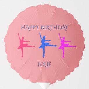 Ballerina birthday balloons with name.