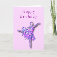 Ballerina Birthday Card Ballet Dancer Woman
