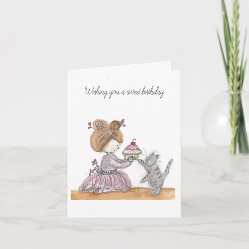 Ballerina birthday card for little girl