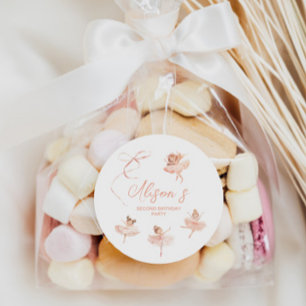 Ballerina Birthday Classic Round Sticker