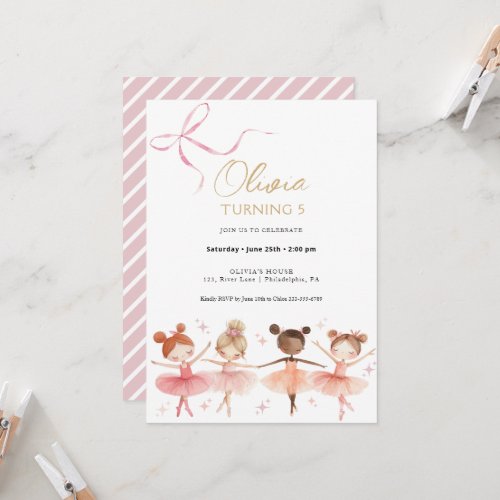 Ballerina Birthday Girly Invitation