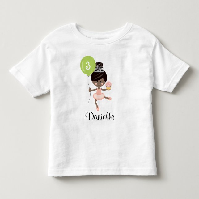 Ballerina Birthday Infant Toddler Shirt African Am (Front)