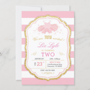 Ballerina birthday invitation