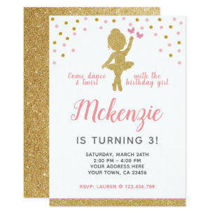 Ballerina Birthday Invitations Zazzle