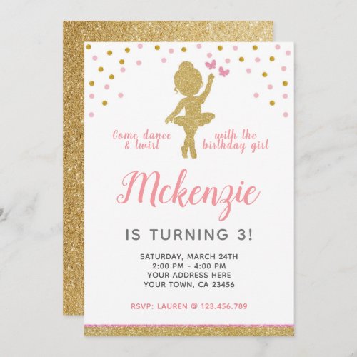 Ballerina Birthday Invitation