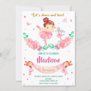 Ballerina birthday invitation Ballerina invitation