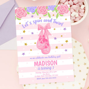 Ballerina Birthday Invitation / Ballet Shoes