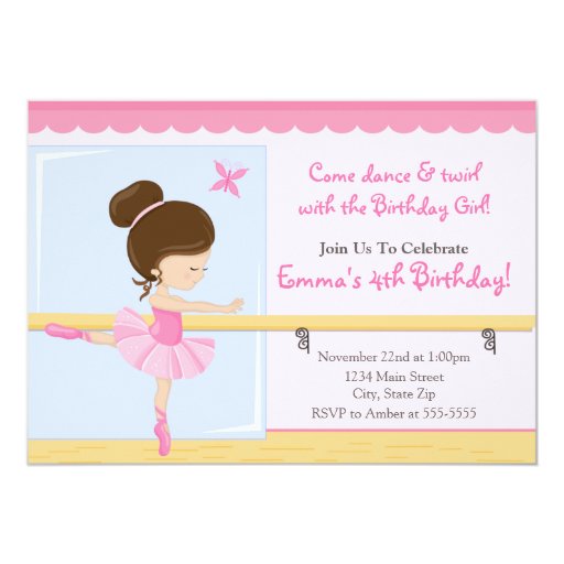 Ballerina Invitations For Birthday 3