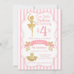 Ballerina Birthday Invitation In Pink And Gold at Zazzle