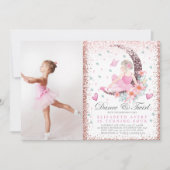 Ballerina Birthday Moon Dance & Twirl Photo Invitation (Front)