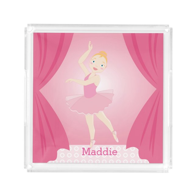 Ballerina birthday party acrylic tray (Front)