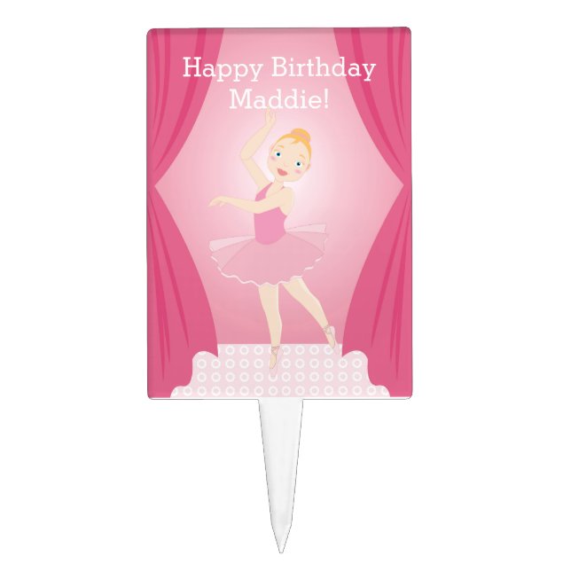 Ballerina birthday party cake topper (Front)