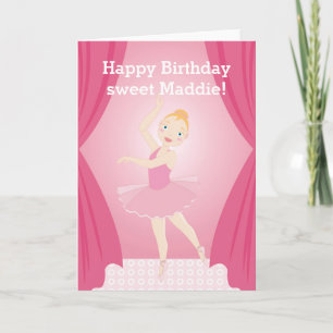 Ballerina birthday party card