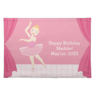 Ballerina birthday party cloth placemat