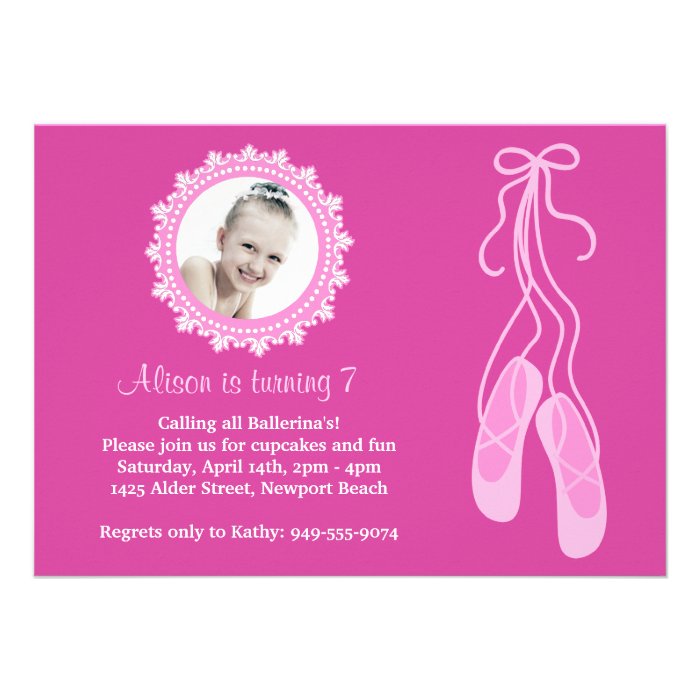 Ballerina Birthday Party Invitation