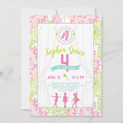 Ballerina Birthday Party Invitation