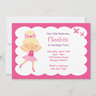 Ballerina Birthday Party Invitation