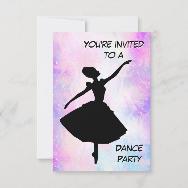 Ballerina Birthday Party Invitation (Front)