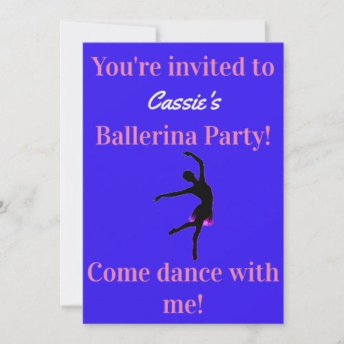Ballerina Birthday Party Invitations