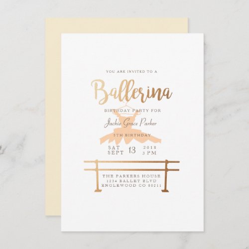 Ballerina Birthday Party Invite