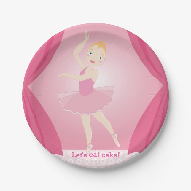 Ballerina birthday party paper plates (Front)