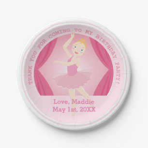 Ballerina birthday party paper plates