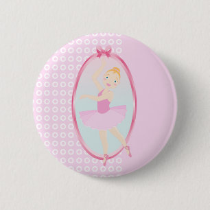 Ballerina birthday party pinback button