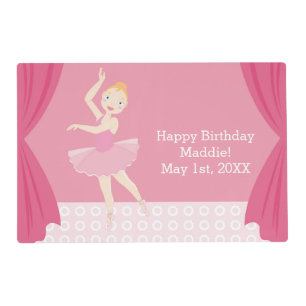 Ballerina birthday party placemat