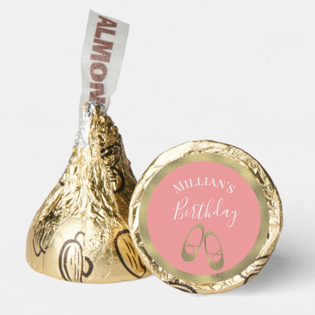 Ballerina Birthday Party Shoes Gold  Candy Favors (Front)