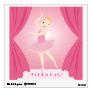 Ballerina birthday party wall decal