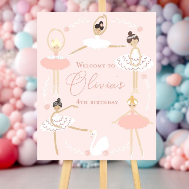 Ballerina birthday party welcome sign, Ballet birt Foam Board (Creator Uploaded)