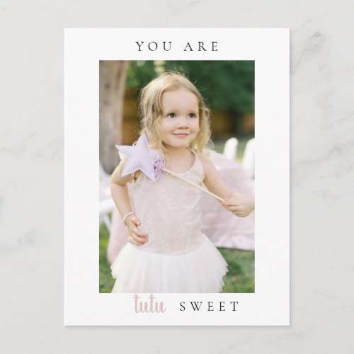 Ballerina Birthday Photo Thank You Postcard