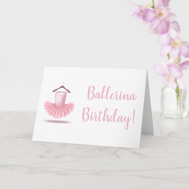 Ballerina Birthday Pink Tutu Girly Pretty Card (Orchid)