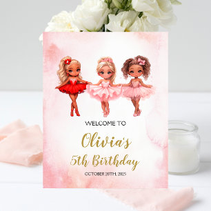 Ballerina Birthday Welcome Sign, Ballet Party Sign
