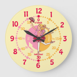 Ballerina blond hair girl ballet wall clock