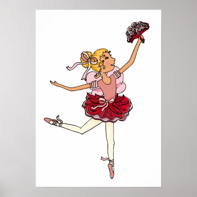 Ballerina blonde dancer girl kids poster (Front)