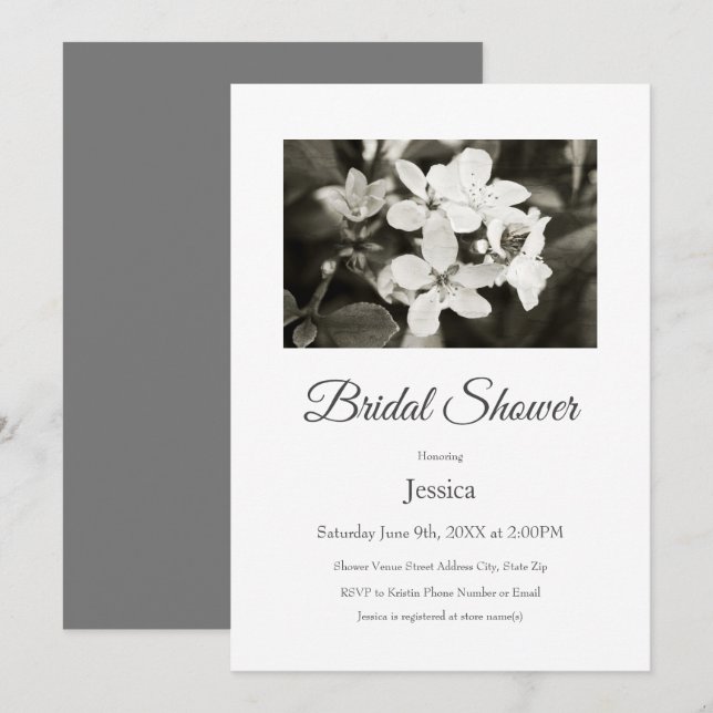 Ballerina Blossoms Vintage Invitation (Front/Back)