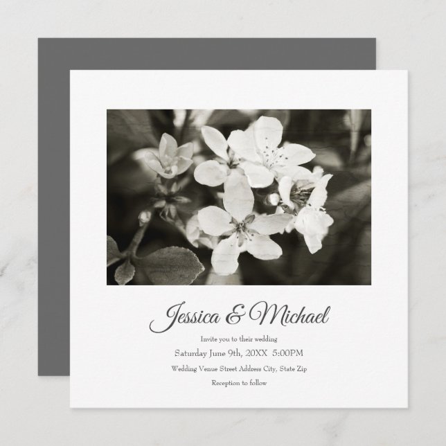 Ballerina Blossoms Vintage Invitation (Front/Back)