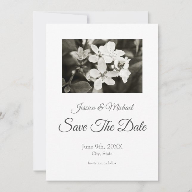 Ballerina Blossoms Vintage  Save The Date (Front)